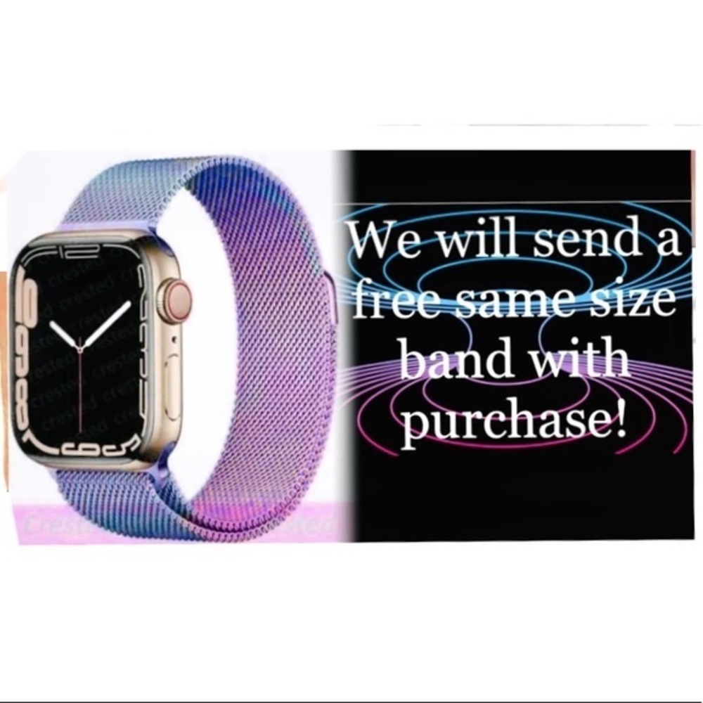 🌈Rainbow fits Apple Watch band magnetic with case iridescent +!free band
